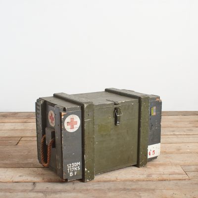Vintage Wooden Medical Blanket Chest