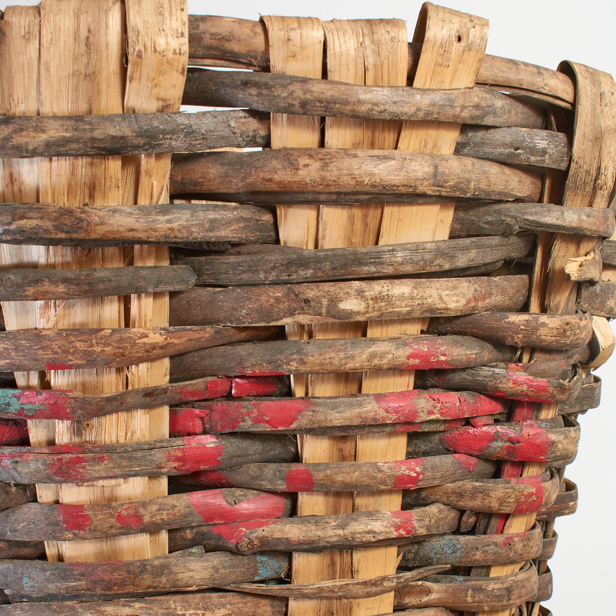 Vintage Portuguese Grape Harvest Log Basket - Large