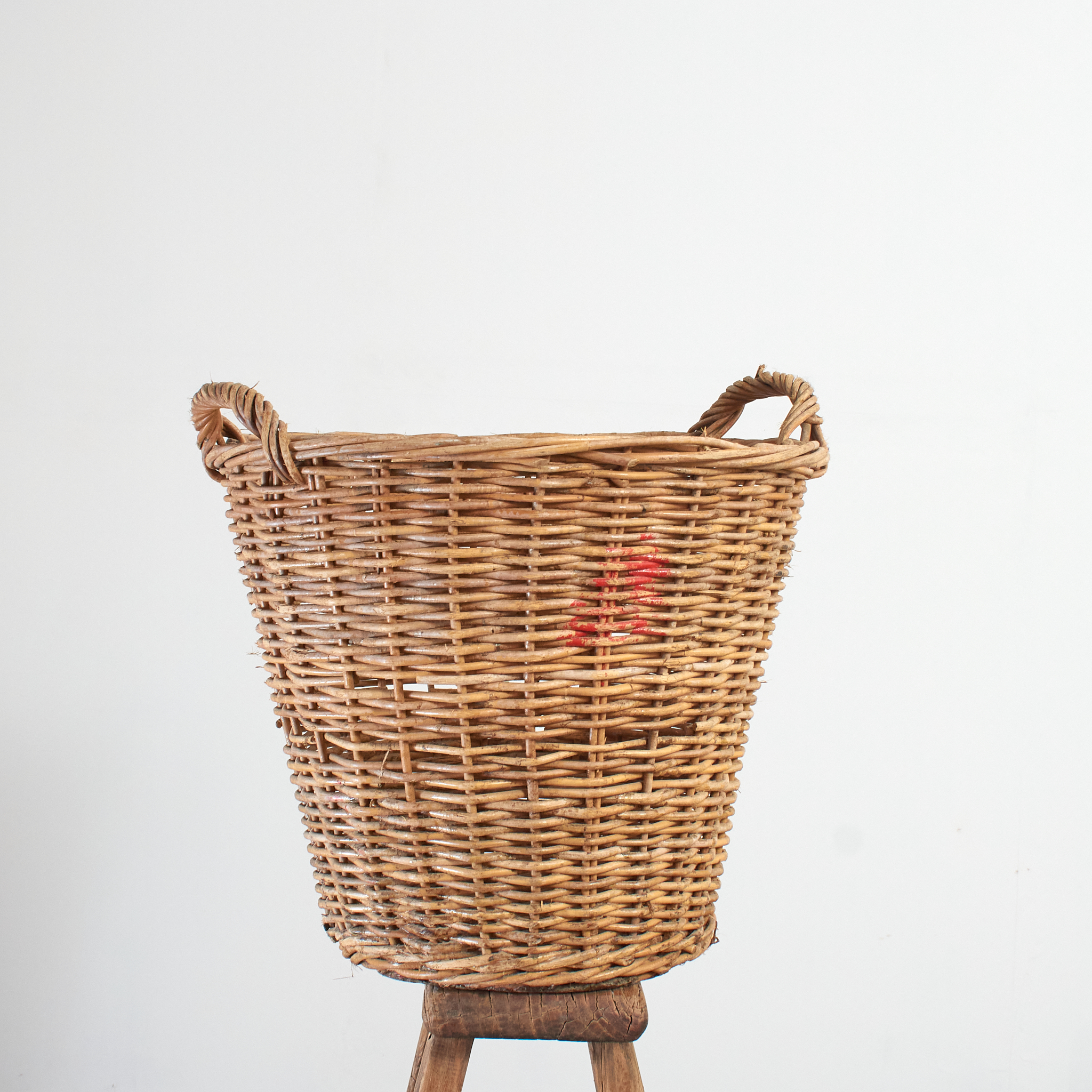 Vintage Champagne Harvest Log Basket - B