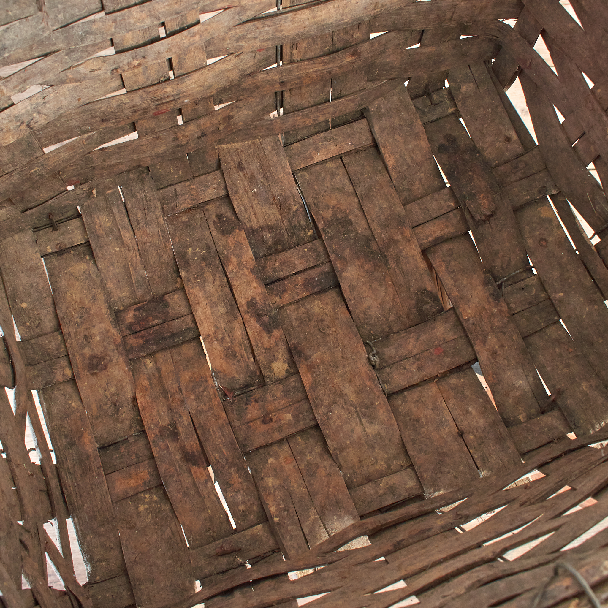 Vintage Portuguese Grape Harvest Log Basket - D
