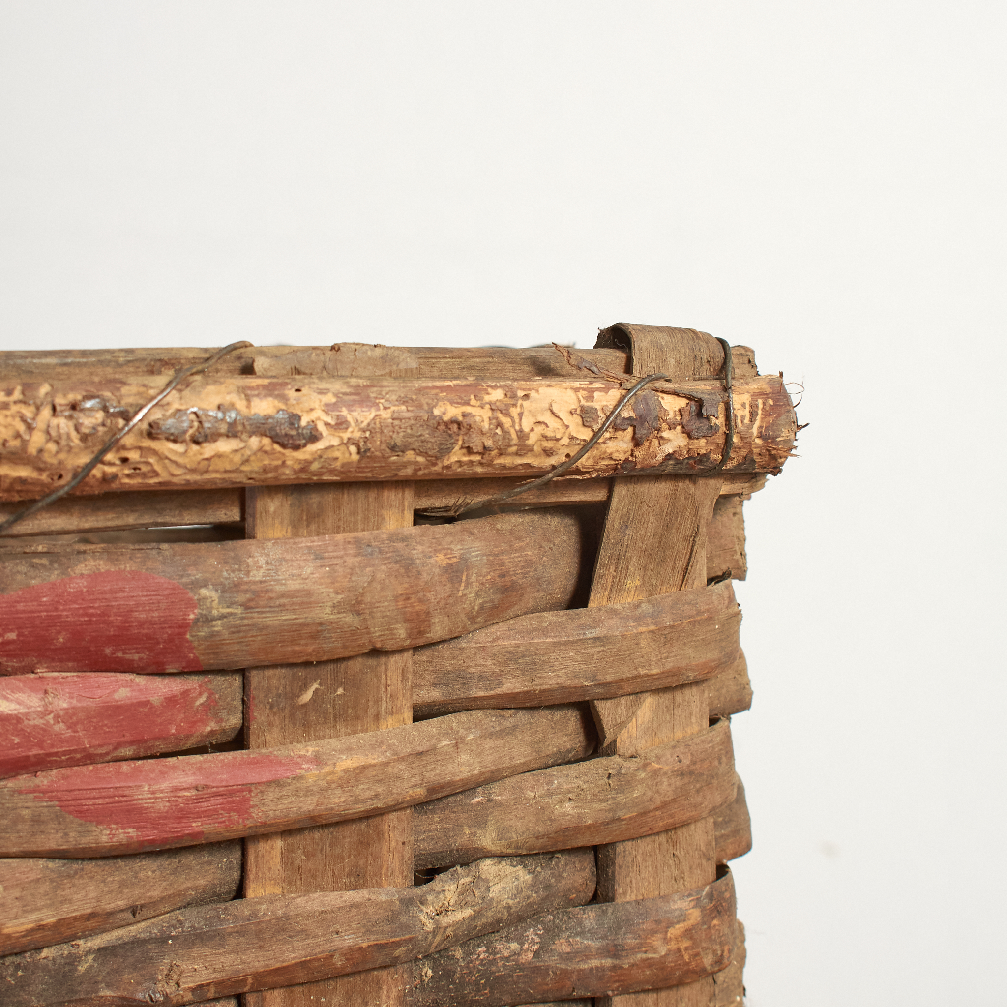 Vintage Portuguese Grape Harvest Log Basket - D
