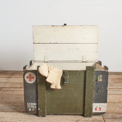 Vintage Wooden Military Storage Chest