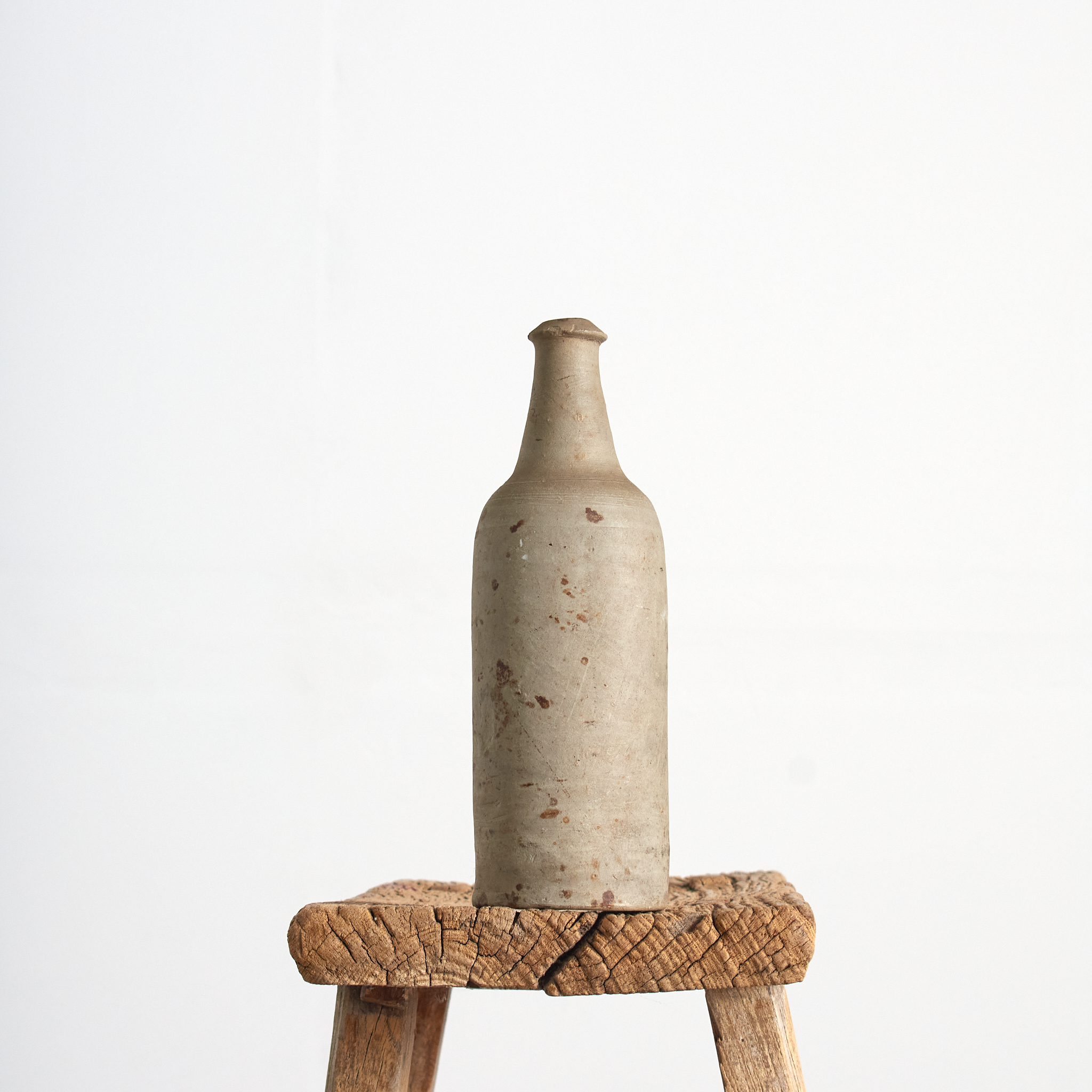 Antique Normandy Stoneware Cider Bottle- K