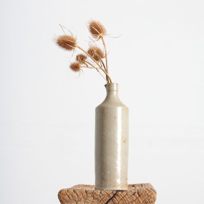 Antique Normandy Stoneware Cider Bottle- D