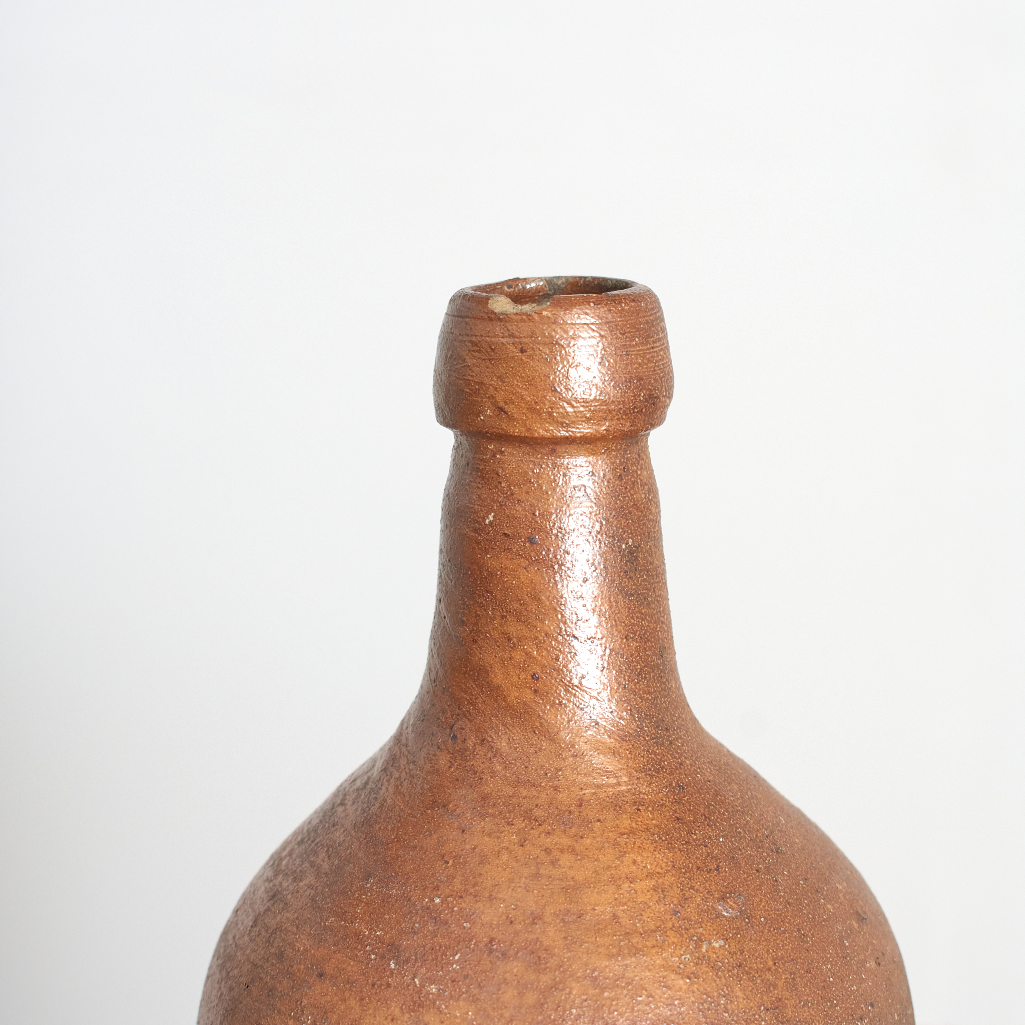 Antique Normandy Stoneware Cider Bottle- G