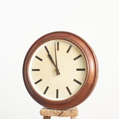 Large Antique Wooden Gents of Leicester Station Wall Clock - E