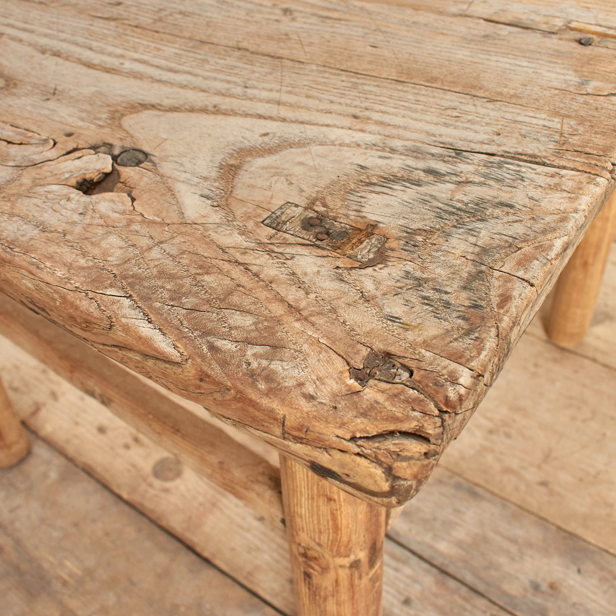 Antique Rustic Square Bedside Lamp Coffee Table -D