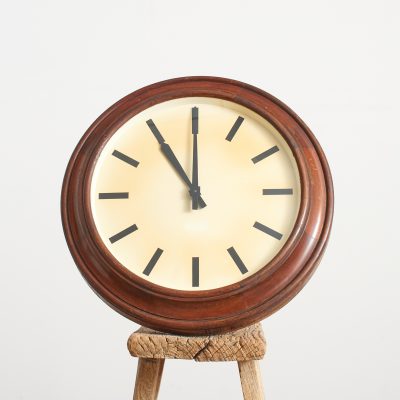 Large Antique Wooden Gents of Leicester Station Wall Clock - C