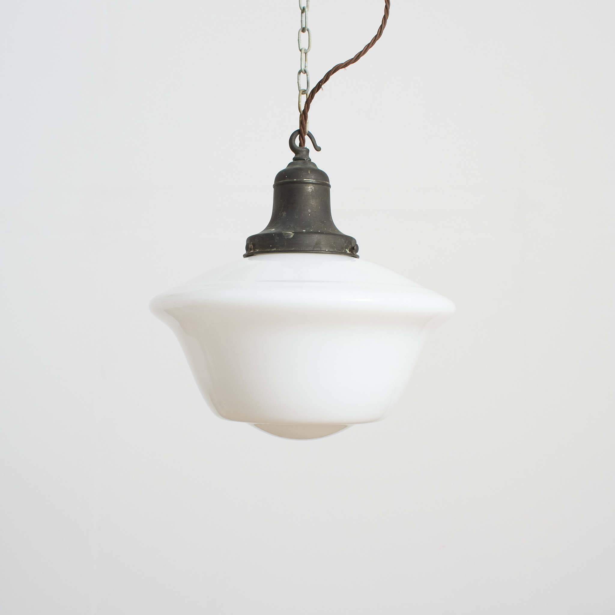 Antique Church Opaline Glass Pendant Light - AJ