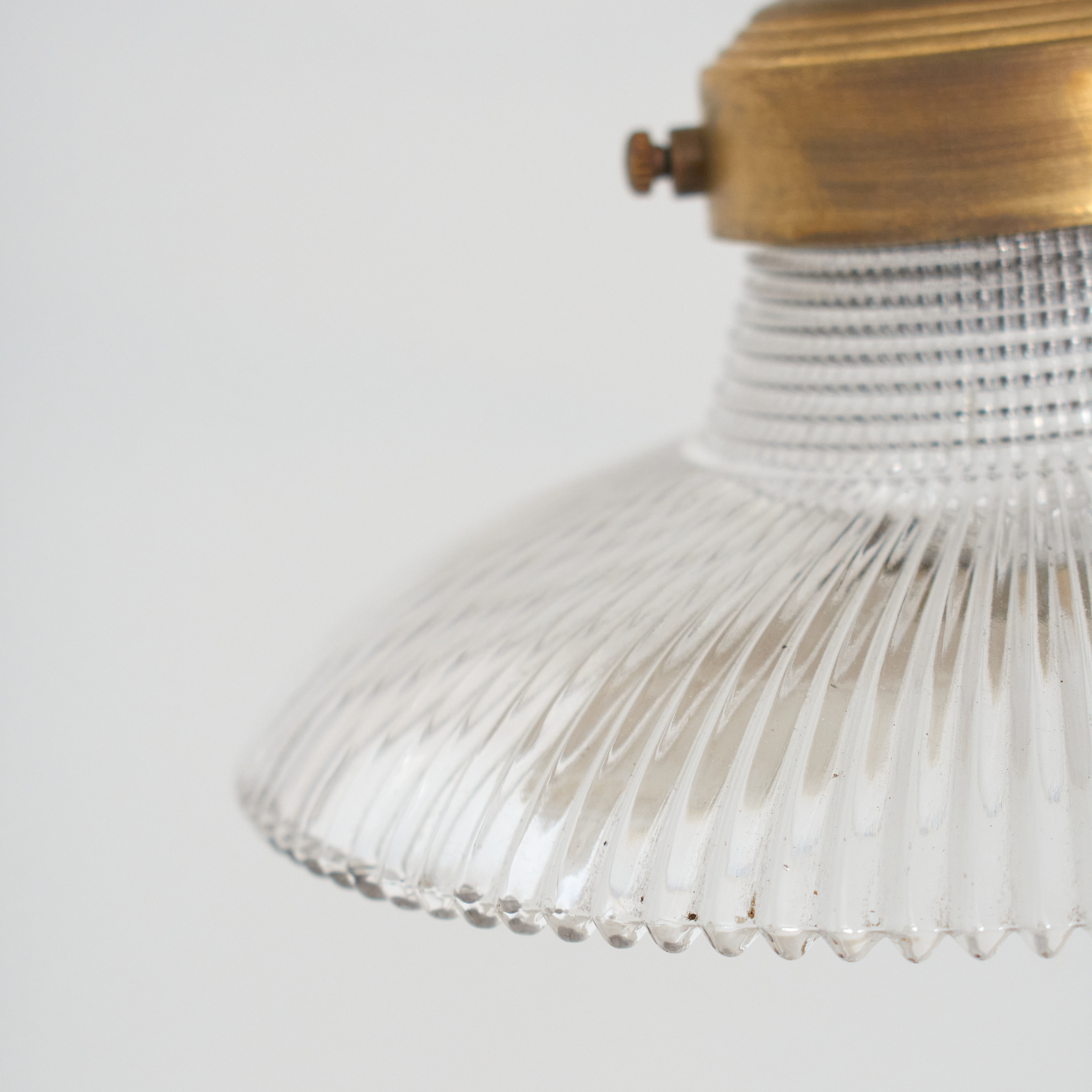 Antique Reclaimed Glass Holophane Wall Light – I