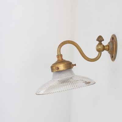 Antique Reclaimed Glass Holophane Wall Light – I
