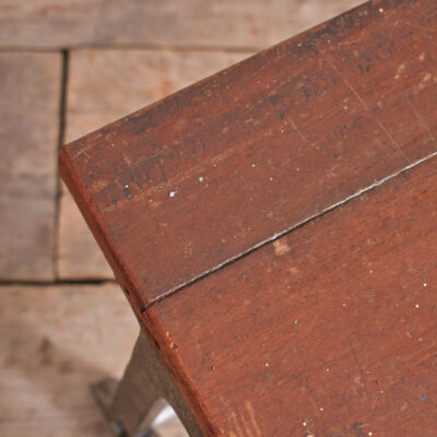 Antique School Locker Room Storage Bench - Short
