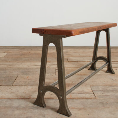 Antique School Locker Room Storage Bench - Short