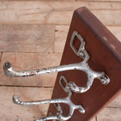 Antique School Hallway Coat Hook Rack - A