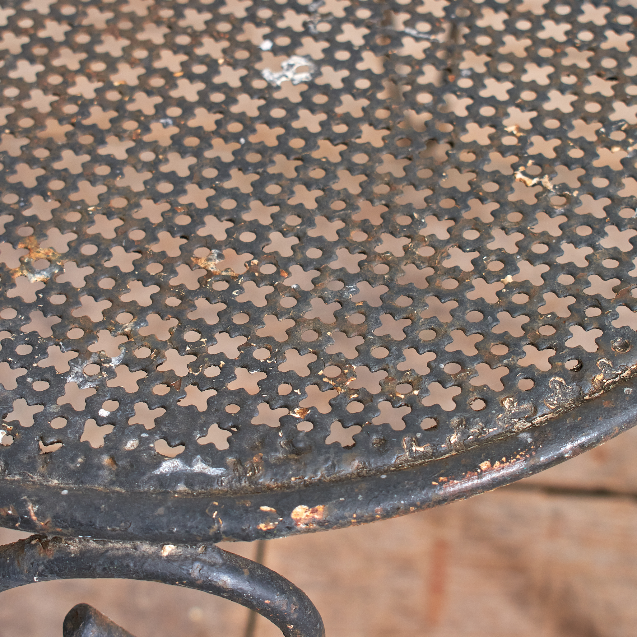 Pair of Antique Iron French Decorative Garden Chairs - B