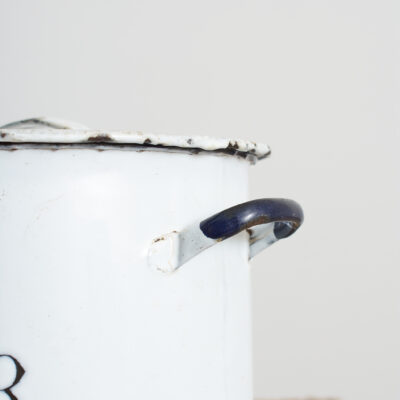 Antique White Enamel Flour Bin - G