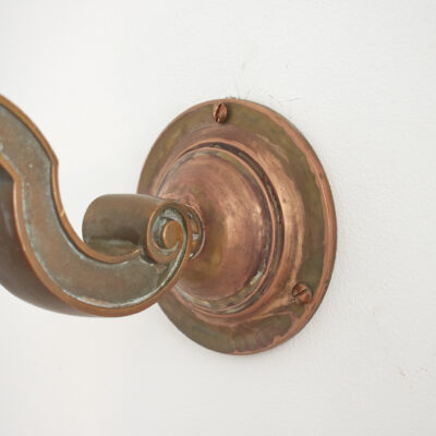 Antique Decorative Acorn Holophane Brass Wall Light - C