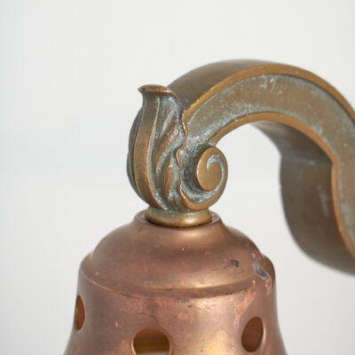 Antique Decorative Acorn Holophane Brass Wall Light - C