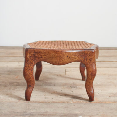 Small Antique French Cane Foot Stool