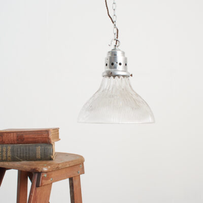 Antique Reclaimed Glass Holophane Pendant Light – AE