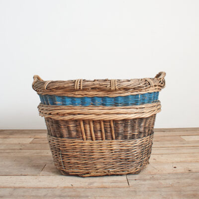 Antique French Champagne Grape Harvest Log Basket - AF