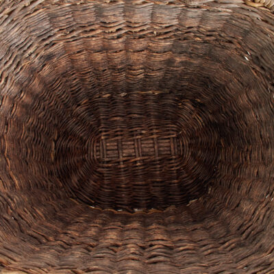 Antique French Champagne Grape Harvest Log Basket - AF