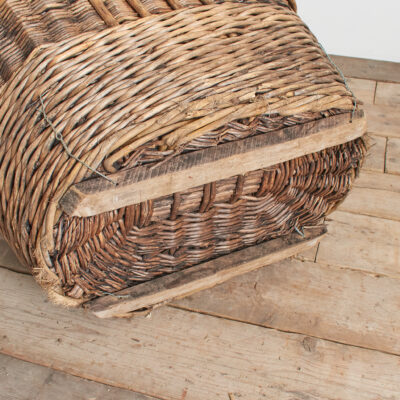 Antique French Champagne Grape Harvest Log Basket - AF