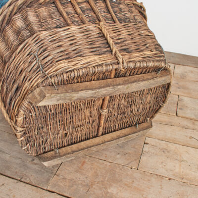 Antique French Champagne Grape Harvest Log Basket - AH