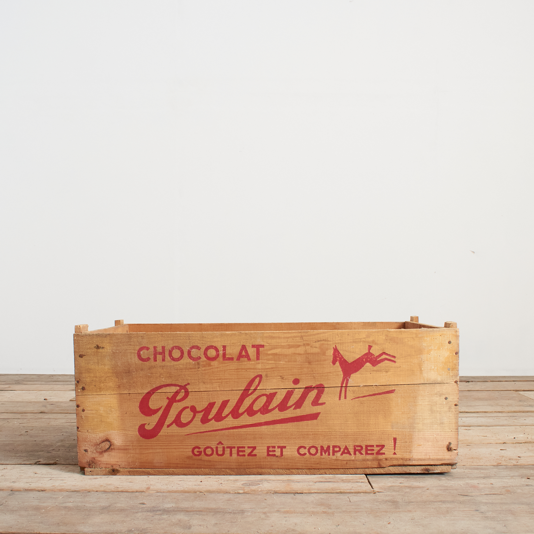 Chocolat Poulain Antique Storage Crate - Red - B
