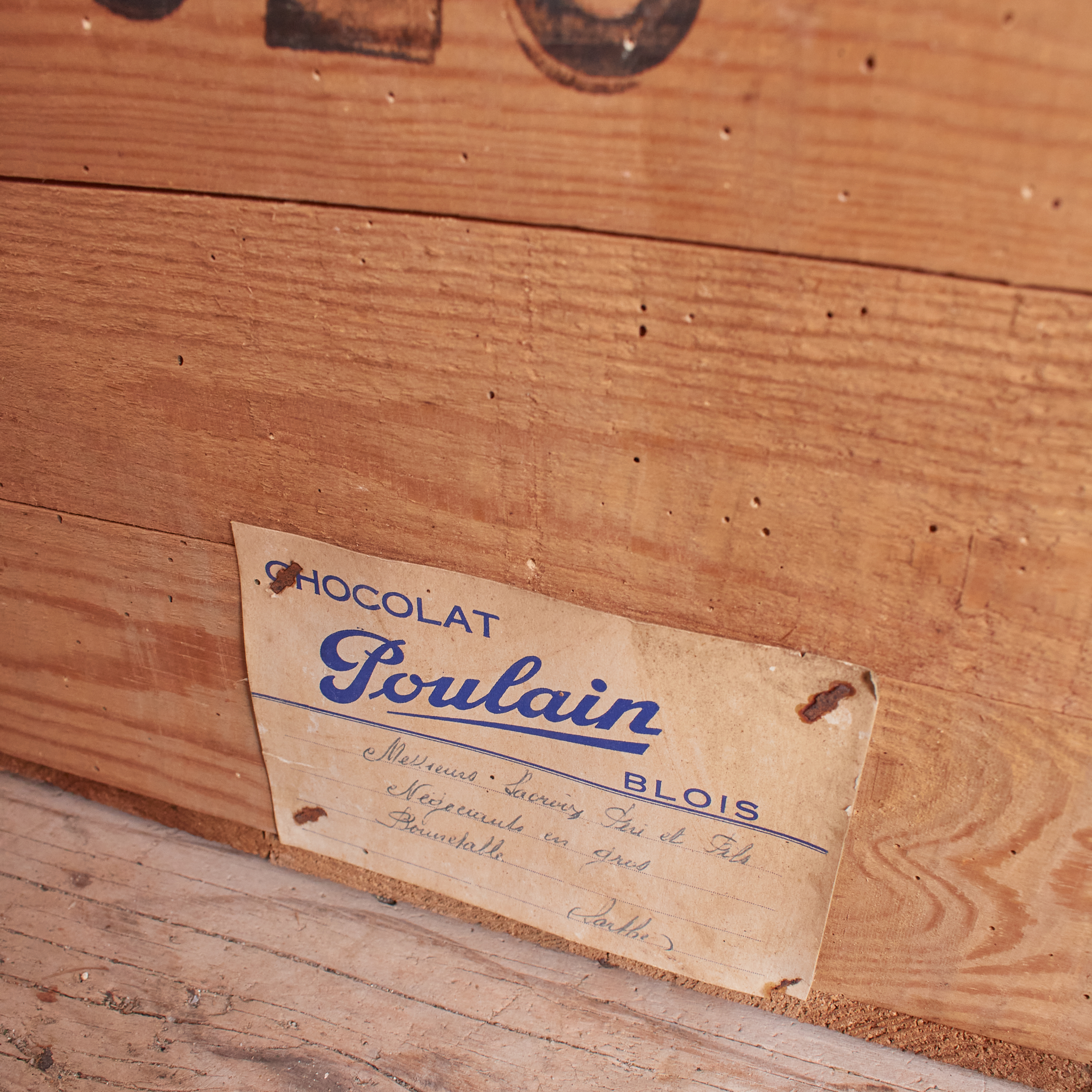 Chocolat Poulain Antique Storage Crate - Red - B