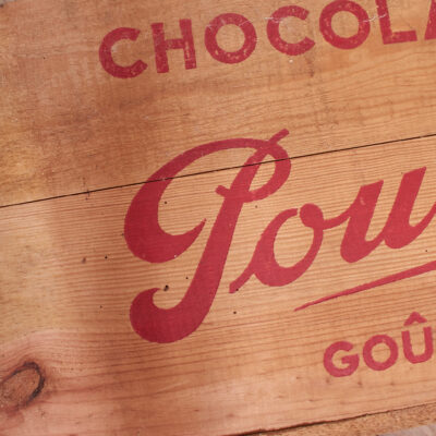 Chocolat Poulain Antique Storage Crate - Red - B