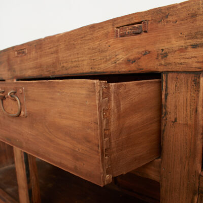 Antique Rustic Elm Haberdashery Kitchen Island Storage Sideboard - H