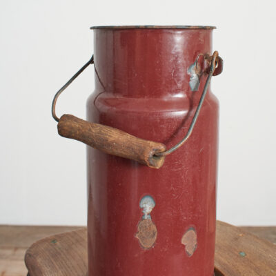 Medium Brown Vintage Enamel Milk Churn - BP
