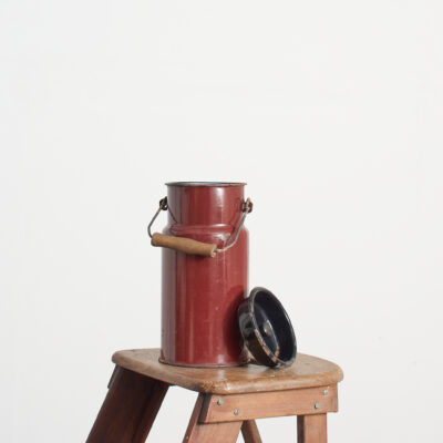 Medium Brown Vintage Enamel Milk Churn - BQ