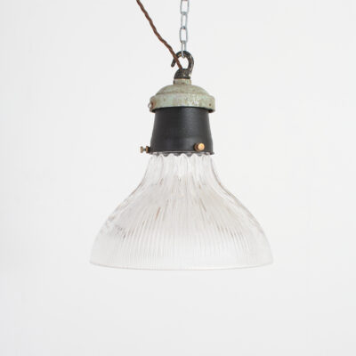 Antique Reclaimed Glass Holophane Pendant Light – AK