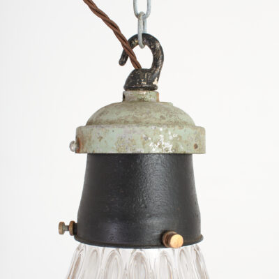 Antique Reclaimed Glass Holophane Pendant Light – AK