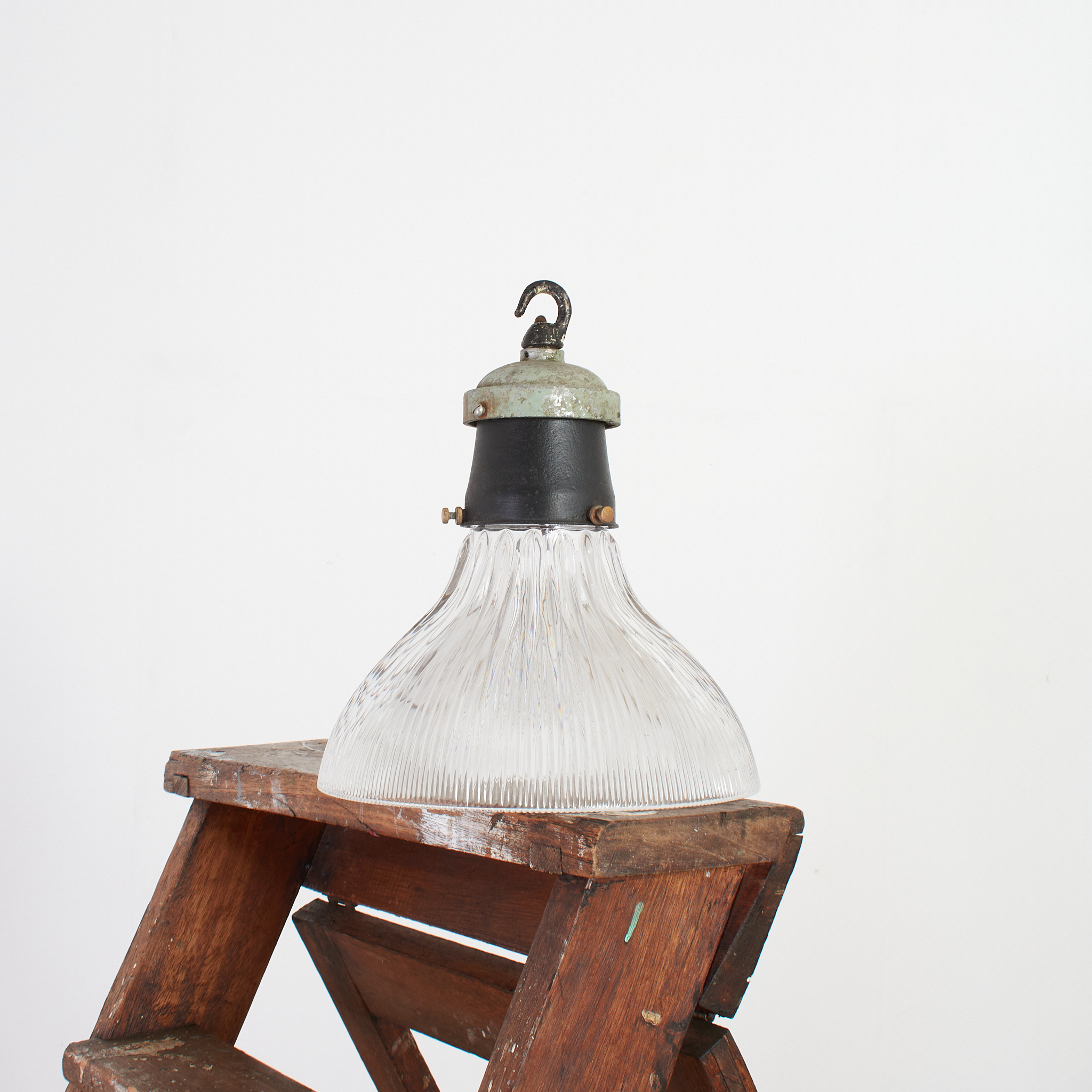 Antique Reclaimed Glass Holophane Pendant Light – AK