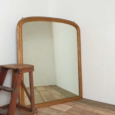 Large Antique Victorian French Over Mantle Mirror