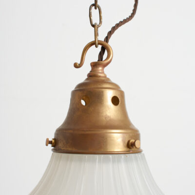 Antique Jefferson Moonstone Glass Pendant Light - B