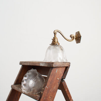 Pair of Antique Reclaimed Glass Holophane Wall Lights