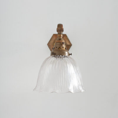 Pair of Antique Reclaimed Glass Holophane Wall Lights