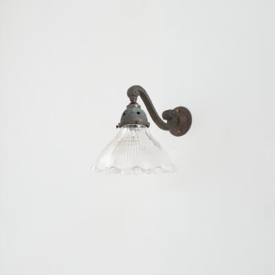 Antique Reclaimed Glass Holophane Wall Light – M