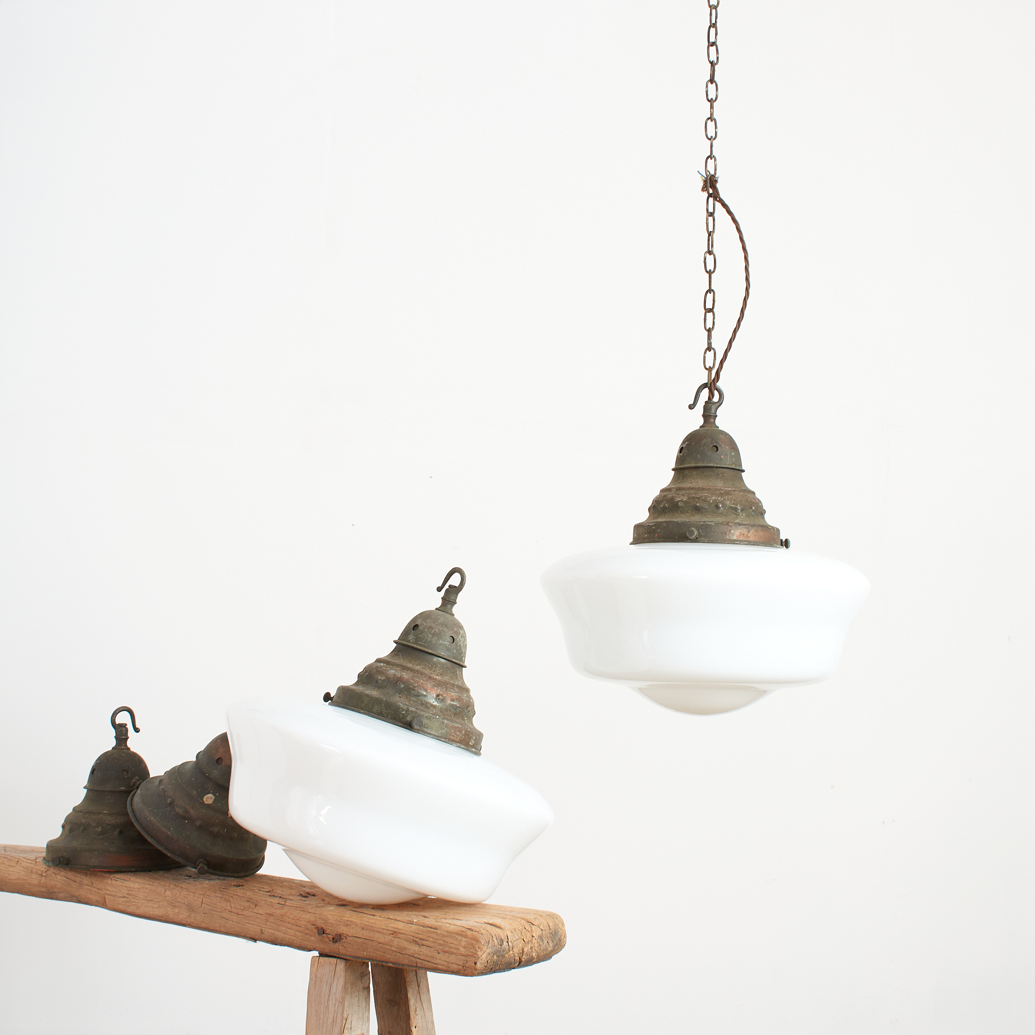 Antique Church Opaline Pendant Light - AV