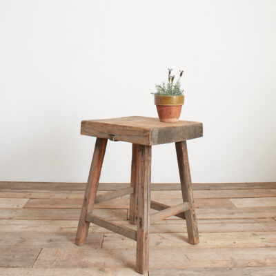 Small Antique Elm Lamp Side Table
