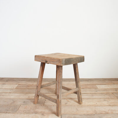 Small Antique Elm Lamp Side Table