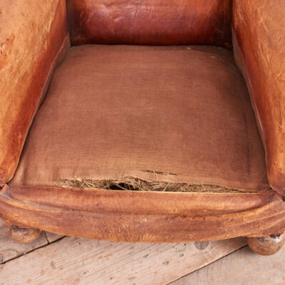 Antique French Leather Club Chair