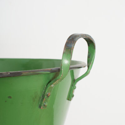 Antique Enamel Garden Planter - Green -C