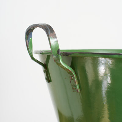 Antique Enamel Garden Planter - Green -C