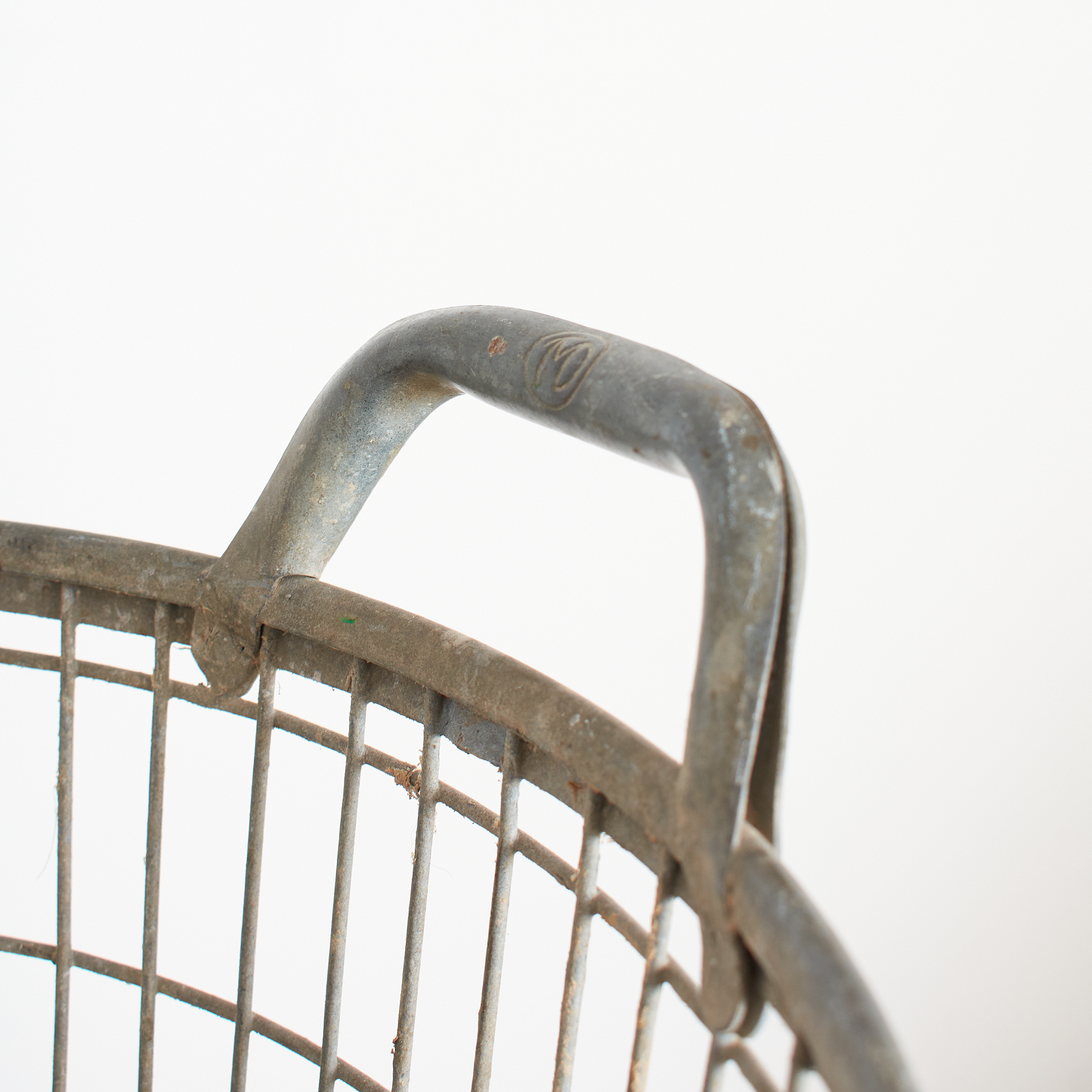 Large Vintage Rustic Wire Storage Basket - D