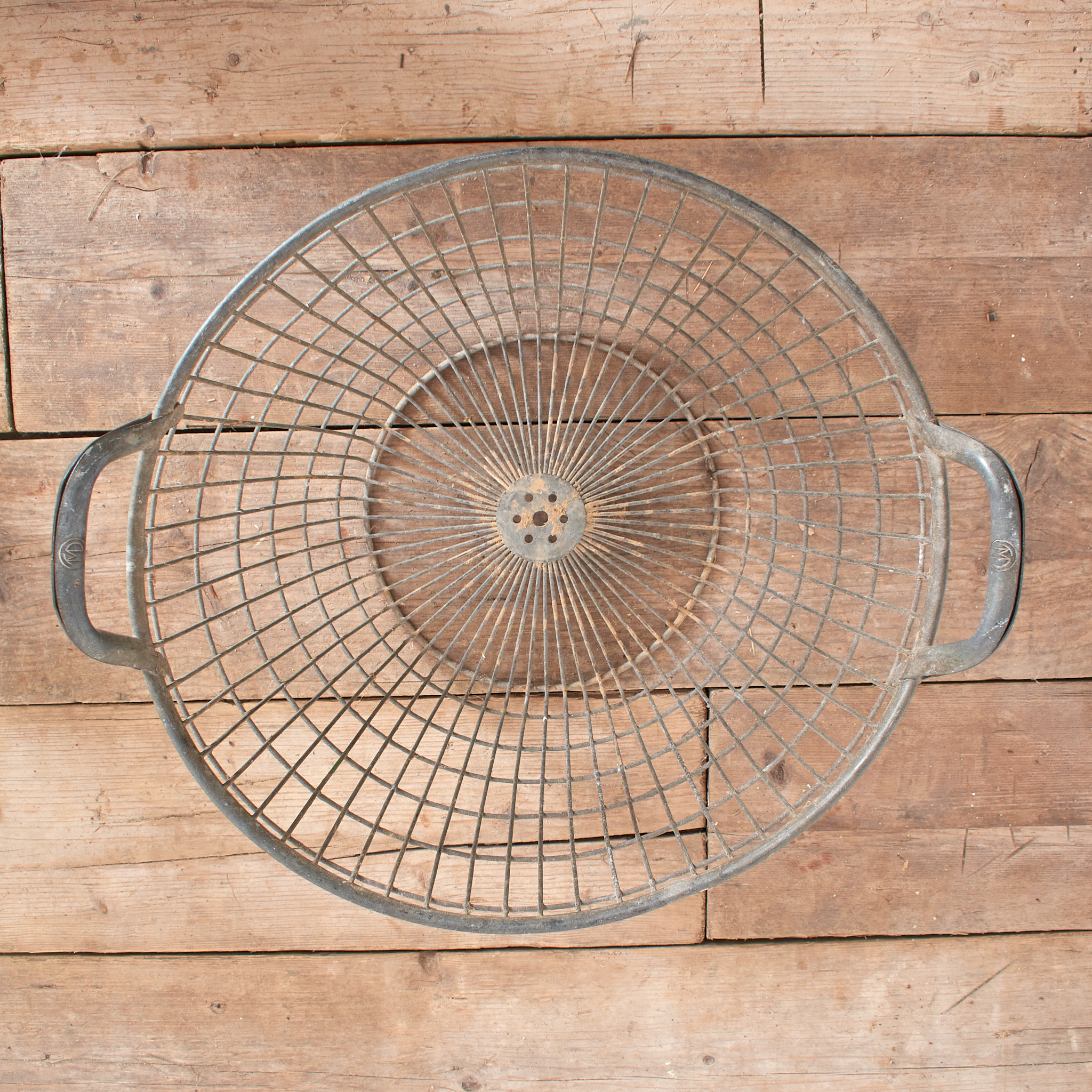 Large Vintage Rustic Wire Storage Basket - D